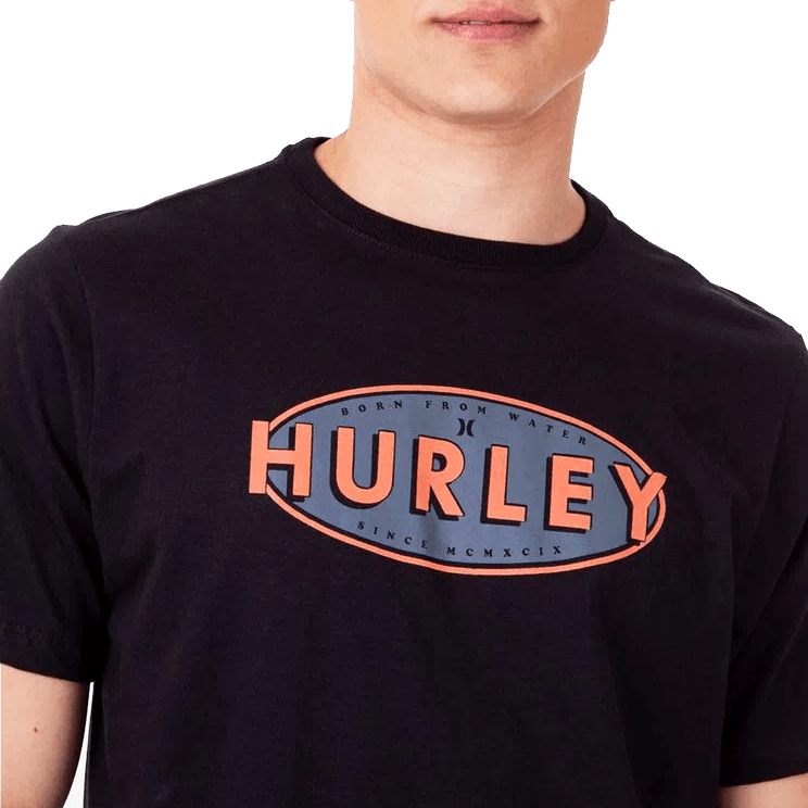 Camiseta Big Masculina Hurley Over Manga Curta Estampada - Preto - Home