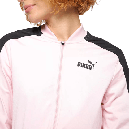 Agasalho Puma Baseball Tricô Preto/ Rosa