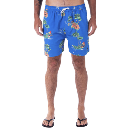 Bermuda RVCA Elástico Barnes 18 Azul