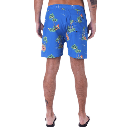 Bermuda RVCA Elástico Barnes 18 Azul