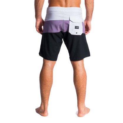 Bermuda Billabong Água Tribong Pro II 18,5" Preto/ Cinza/ Roxo