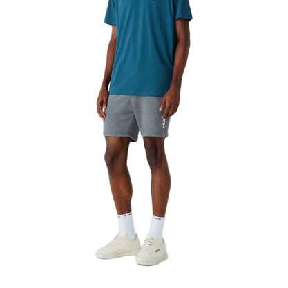 Bermuda Fila Moletom Basic Classic Cinza Mescla