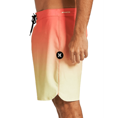 Bermuda Hurley Água Phantom Block Party 18" Amarelo/ Laranja