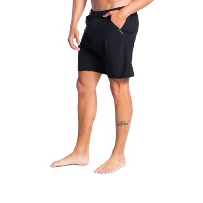 Bermuda Quiksilver Híbrida Fusion Cinza e Preta