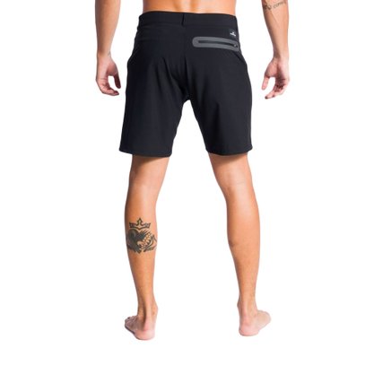 Bermuda Quiksilver Híbrida Fusion Cinza e Preta