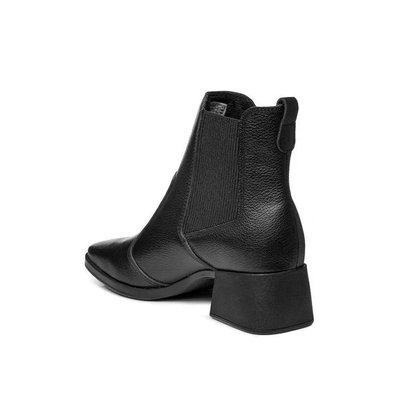 Bota Pegada Couro Cano Curto Elástico Preto