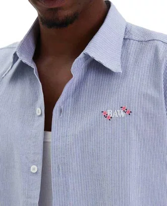Camisa Baw Manga Curta Box Garden Azul Claro