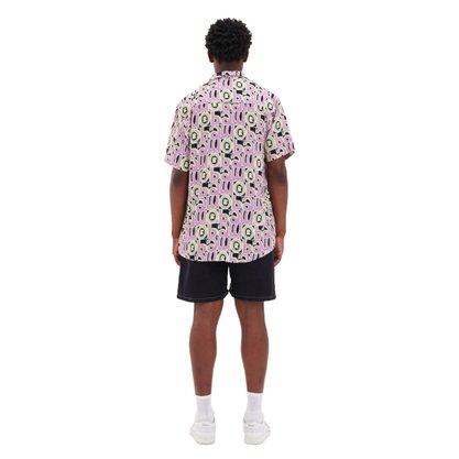 Camisa Baw Manga Curta Over Scaly Color Lilás