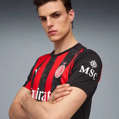 Camisa Milan Puma Home 25/26 Vermelho/ Preto