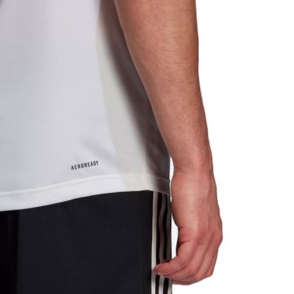Camiseta Adidas Manga Curta D2M Aeroready Branco