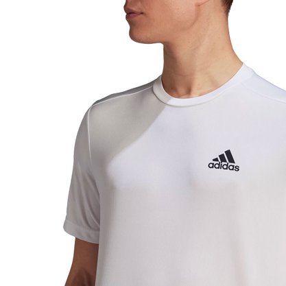 Camiseta Adidas Manga Curta D2M Aeroready Branco