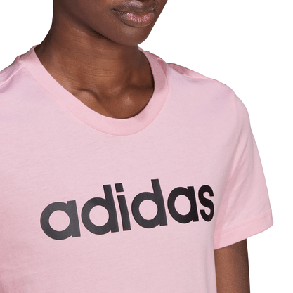 Camiseta Adidas Manga Curta Essentials Slim Logo Rosa