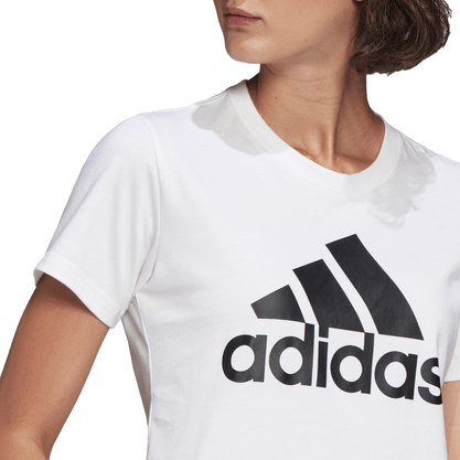 Camiseta Adidas Manga Curta Loungwear Essentials Logo Branca