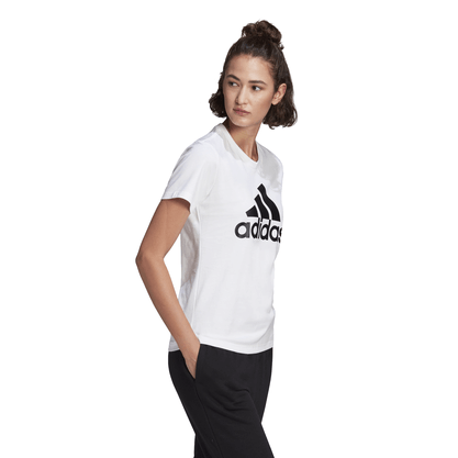 Camiseta Adidas Manga Curta Loungwear Essentials Logo Branca