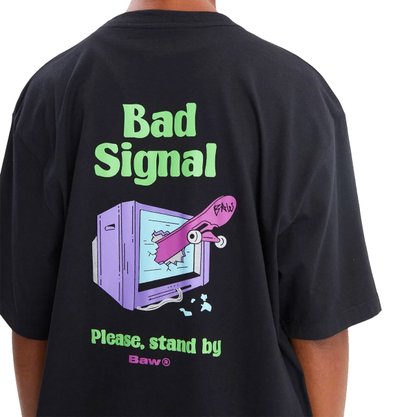 Camiseta Baw Manga Curta Bad Signal Preto