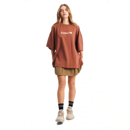 Camiseta Baw Manga Curta Oversized Outdoor Welness