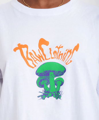 Camiseta Baw Manga Curta Phantom Shrooms Branco