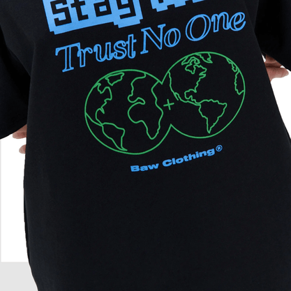 Camiseta Baw Manga Curta Regular Digital Trust Preto