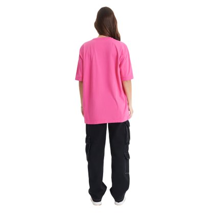 Camiseta Baw Manga Curta Regular Logo Rosa