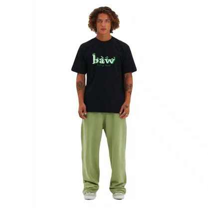Camiseta Baw Manga Curta Regular Mush Preta