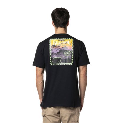 Camiseta Billabong Manga Curta Places California Preto