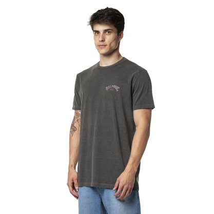 Camiseta Billabong Manga Curta Stacked Arch Cinza