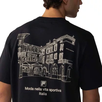 Camiseta Fila Manga Curta Italia Drawing Union Classics Preta