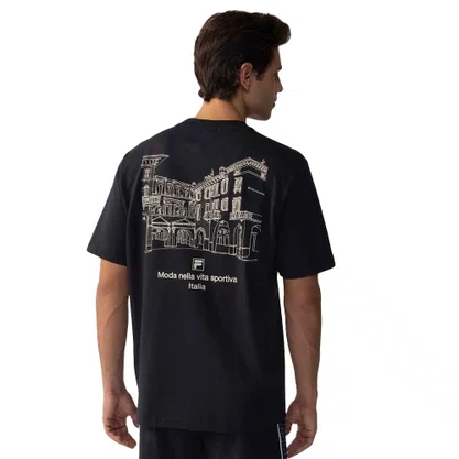 Camiseta Fila Manga Curta Italia Drawing Union Classics Preta