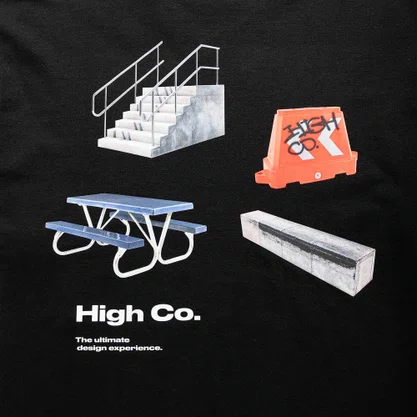 Camiseta High Manga Curta Oversized Furniture Preta