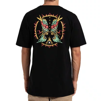 Camiseta Hurley Manga Curta Dragon Preta