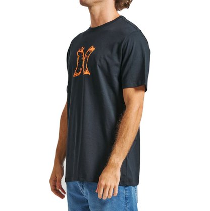 Camiseta Hurley Manga Curta Icon Fire Preto