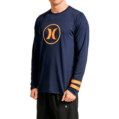 Camiseta Hurley Manga Longa Lycra Circle Icon Azul Marinho