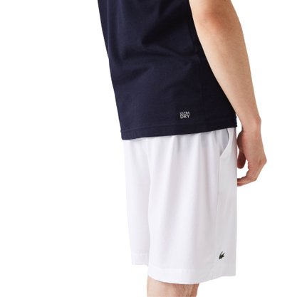 Camiseta Lacoste Manga Curta Sport Crocodilo 3D Preto ou Marinho