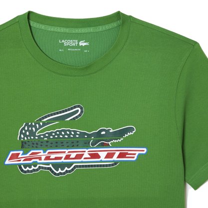 Camiseta Lacoste Manga Curta Sport Regular Croc Verde