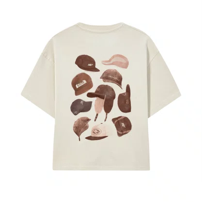 Camiseta Midas Manga Curta Boxy Caps Off White