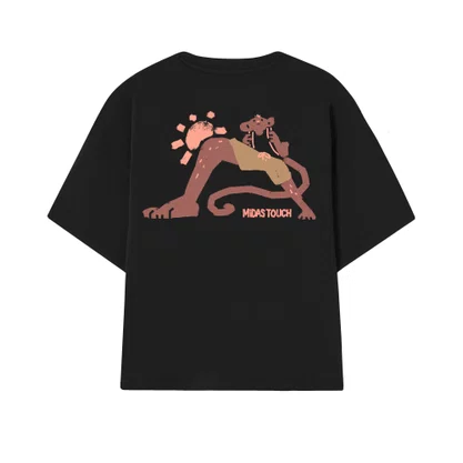 Camiseta Midas Manga Curta Oversized Saguipuru Preta