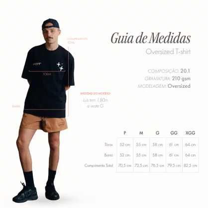 Camiseta Midas Manga Curta Oversized Saguipuru Preta