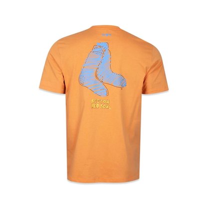Camiseta New Era Manga Curta Boston Red Sox Vacation Memories Laranja