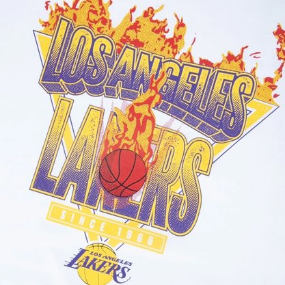 Camiseta New Era Manga Curta NBA Los Angeles Lakers Branco