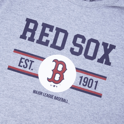 Camiseta New Era Manga Curta Red Sox Cinza Mescla