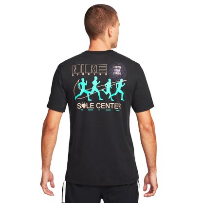 Camiseta Nike Manga Curta Running Dri-FIT Preta