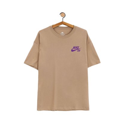 Camiseta Nike SB Manga Curta Logo Caqui