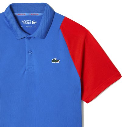 Camiseta Polo Lacoste MC Tennis Recorte Marinho/ Azul