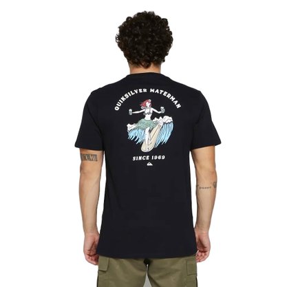 Camiseta Quiksilver Manga Curta Proper Print Preto