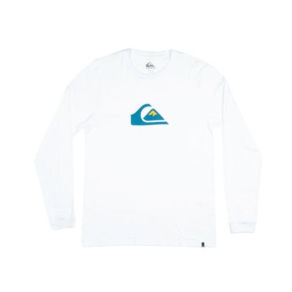 Camiseta Quiksilver Manga Longa Comp Logo Branco