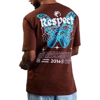 Camiseta Respect Manga Curta Butterfly Blue Marrom