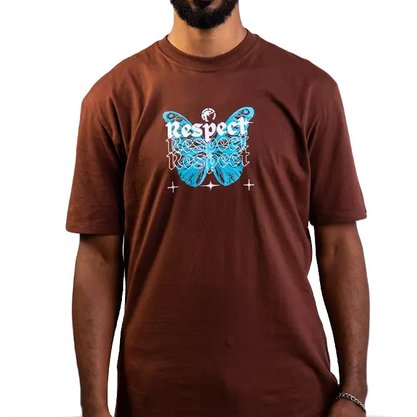 Camiseta Respect Manga Curta Butterfly Blue Marrom