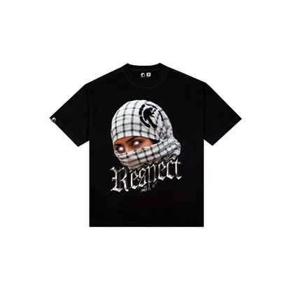 Camiseta Respect Manga Curta Oversized Ninja Preto