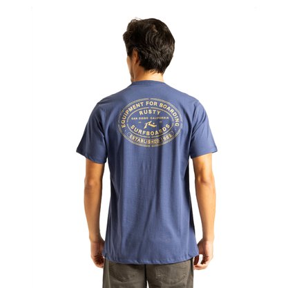 Camiseta Rusty Manga Curta Postmark Azul