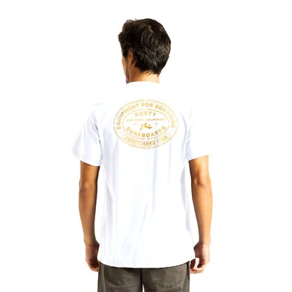 Camiseta Rusty Manga Curta Postmark Branco
